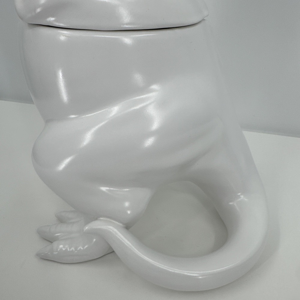 Threshold Target White Dinosaur T Rex Cookie Jar Canister Minimalist Fun Modern - Picture 4 of 11